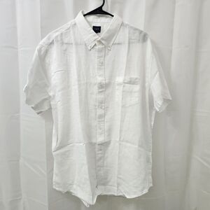 J. Crew White Casual Button Down Shirt White XL Linen Blend